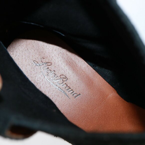 Lucky Brand Womens Terra Boot Size 9.5 Black Suede Block Heel Western Bootie - Picture 10 of 11